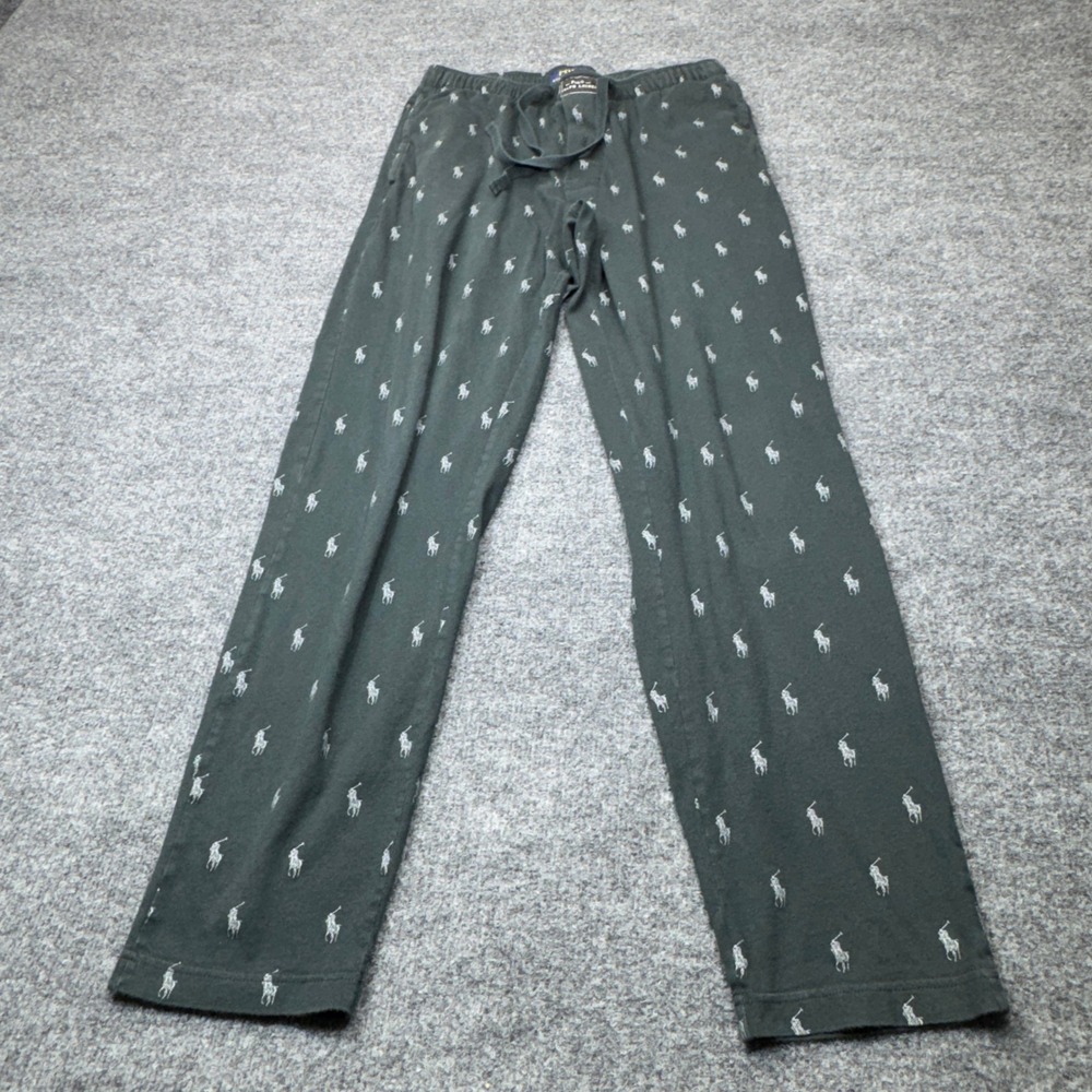 Polo Ralph Lauren Pants Mens Small Green Pony Logo Sleepwear Lounge PJ Pajama